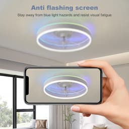 Ceiling Fans with Lights, Ceiling Fans with Lights and Remote Control and APP, RGB Continuous Low Beam, 6 Speed 3 Colors LED Modern Bedroom Fan Ceiling Light Silent-A — thumbnail 1