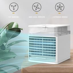 Desktop luchtkoeler, draagbare mini-koeler, airconditionerventilator met 3 instelbare ventilatorsnelheden, geschikt voor thuis/werkplek/camping/buiten/kantoor. — thumbnail 3