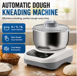 Elektrische deegmixer - Automatische kneedmachine - Thuis bakken - Met fermentatie - 9L capaciteit - Zilver — thumbnail 5