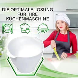 Keukenmachine Kom - Mixer Bak - Culinair Bereiden - Met Handvat - 67 Liter - Zilverkleurig — thumbnail 5