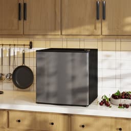 Mini Koelkast - 46L Zilver Verplaatsbaar Vrijstaand Met - Omkeerbare Deur Verstelbare Thermostaat 0-8°C - Stille 41dB Energieklasse F - Voor Thuis Slaapkamer Kantoor Hotel Drankkoelkast Kleine Koelkas — thumbnail 4
