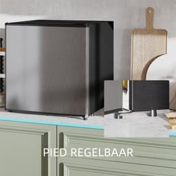 Mini Koelkast - 46L Zilver Verplaatsbaar Vrijstaand Met - Omkeerbare Deur Verstelbare Thermostaat 0-8°C - Stille 41dB Energieklasse F - Voor Thuis Slaapkamer Kantoor Hotel Drankkoelkast Kleine Koelkas — thumbnail 5