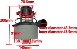 Stofzuiger Motor - Zaagmotor Vloermachine - Water Absorptie - Niet Makkelijk Breken - 220V - Grijs — thumbnail 3