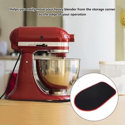 Mixer Mat - Apparaat Schuiver - Keuken Apparaten Verplaatsen - Duurzaam Gestikt - 4.5-5L - Rood Rand — thumbnail 2