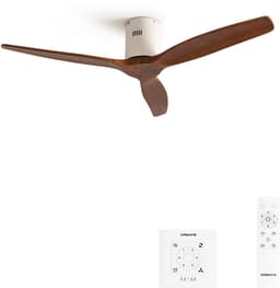 CREATE - Plafondventilator silent 100% hout 40W (Ø112cm) - Geen licht - Controller voor wandmontage + Afstandsbediening - 6 snelheden - Programmeerbaar - WIND CALM NATURAL WOOD — thumbnail 1