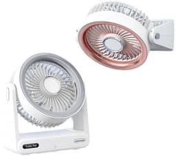 KZQ Zilveren Kleine Usb Powered Desktop Ventilator - Herlaadbaar Met Vier Windsnelheden Tot 15 Uur Batterijduur Krachtige Luchtstroom Ultrastil Voor Kantoor Kamer En Reis - Zilver — thumbnail 2