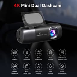 Vemera dashcam - dashcam voor auto - voor en achter camera - 4K - — thumbnail 3