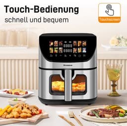Digitale Airfryer XXL 9L Sinaopus 8005A -1800W Heteluchtfriteuse - Kleurendisplay - 12 Voorgeprogrammeerde Functies - Slimme Tijd & Temperatuurregeling - Capaciteit voor 5 Personen — thumbnail 4
