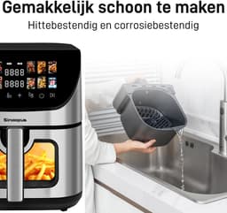 Digitale Airfryer XXL 8.5L Sinaopus 8005A -1800W Heteluchtfriteuse - Kleurendisplay - 12 Voorgeprogrammeerde Functies - Slimme Tijd & Temperatuurregeling - Capaciteit voor 5 Personen — thumbnail 5
