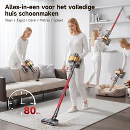 Tdyon Steelstofzuiger -85000 Pa Zuigkracht/680W/80 Min/2,8 l, Wassertank-Akku-Stielstaubsauger -Grote stofbeker-LED, Anti-Tangle-HEPA-filtratie — thumbnail 5