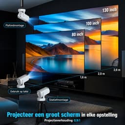 Jensaro Smart Projector 8K - Android 14 Beamer - Wifi 6 & Bluetooth - 8000 Lumen - Auto Keystone - Draagbaar - Mini Thuisbioscoop — thumbnail 5