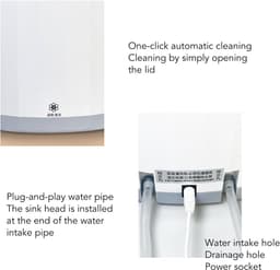Mini Vaatwasser - Automatische Reiniger - Kopjes Schoonmaken - 360 Graden Reiniging - 4 Liter Capaciteit - Wit — thumbnail 5