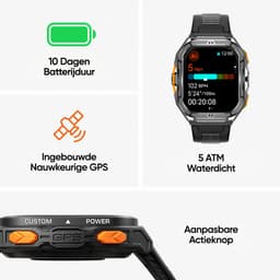 Synyq Solid Pro - GPS Smartwatch Heren - Sporthorloge - Horloge Heren - Belfunctie - Stappenteller - Hartslagmeter - 150+ Sportmodi - Waterdicht - AMOLED - Geschikt voor iOS/Android — thumbnail 3
