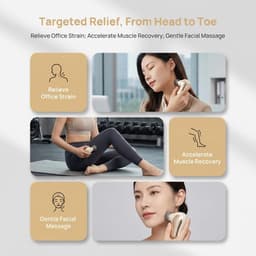 Mini massagepistool, spiermassager, stil en draagbaar, handmassageapparaat met 4 massagekoppen en 4 snelheden, elektrische rug- en nekmassager - platina. — thumbnail 4