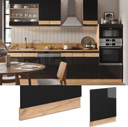 Vaatwasser Frontpaneel 60 cm Zwart Eiken Hoogglans voor Keuken — thumbnail 4