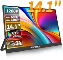 UrbanSelect Portable Monitor - Draagbare Monitor - 60Hz - 3Ms - HDR Ondersteuning - 2x USB-C - 1x HDMI - Resolutie 1920 × 1200 — thumbnail 1