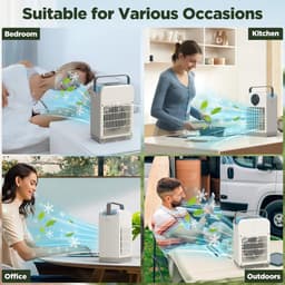 Luchtkoeler - Ventilator - Persoonlijke Koeling - 3-in-1 Functie - 700ML Tank - Wit — thumbnail 3