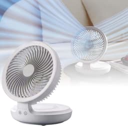 VHV - Mini Ventilator - Tafelventilator - USB Ventilator - Oplaadbare Bureau Ventilator - Nachtlamp En Oscillatie - Voor Bureau Slaapkamer Camping — thumbnail 3