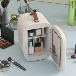 Mini Koelkast - Skincare Koelkast - Koelen - Verwarmen - 4 Liter - Slaapkamer En Cosmetica - 20,3x26,3x28 cm - Crèmewit — thumbnail 4