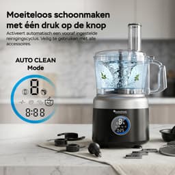 TurboTronic FP700 Foodprocessor - Keukenmachine - 1.2 Liter - Keukenrobot - 1900W - Zwart — thumbnail 3