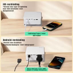 YOR® Mini beamers - Projector - Mini beamer - Wit - 14cm x 11cm x 6cm — thumbnail 5