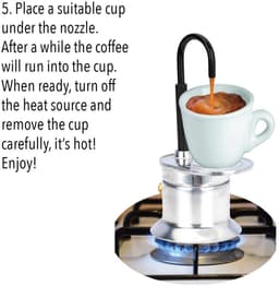 Dailygoody - Moka Pot - Mini 1 Cup Koffiezetapparaat - Draagbaar en Hittebestendig - Aluminium - Perfect voor Kamperen en Thuisfeesten - 50 ml — thumbnail 3