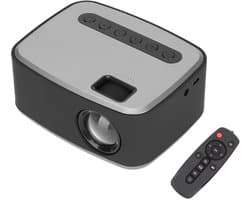 OmGoods - Dailygoody - Mini Projector - Draagbare Projector - Full HD 1080P - Zilver Zwart - Video Projector - Geschikt voor TV PC Smartphone - Compact formaat