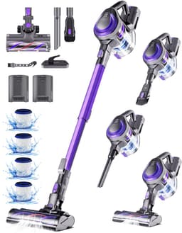 Elekiatech Steelstofzuiger Draadloos - 55000 Pa - 100Min Gebruikstijd - voor Huisdieren - 2,0L - Paars — thumbnail 1