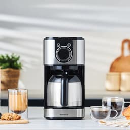 Karaca Series 2303 Steel - Filter Koffiemachine – 1,2L – 12 Kopjes – Thermoskan – Timer – 900W – RVS — thumbnail 2