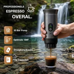 Fokelyi - Draagbare Elektrische Espressomachine - Capsule Koffie - Gemalen Koffie - Espresso - Oplaadbaar - Mini - 60ml - Grijs — thumbnail 2