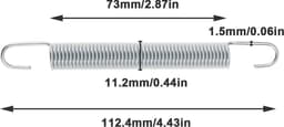Dailygoods- Grasmaaier Onderdeel GX10120 - Compatibel met John Deere - Gegalvaniseerd Staal - Afmetingen 112,4 x 11,2 x 1,5 mm - Duurzaam - Betrouwbare Prestaties - Maaieronderdeel — thumbnail 4