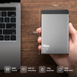 MrGoods Externe Harde Schijf 500GB Pro – USB 3.0 – 2.5 inch HDD – Metaal/Kunststof Behuizing – Zwart — thumbnail 5