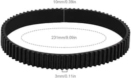 Dailygoods- Aandrijfriem Rubber - 77 Tanden - 3mm Tandhoogte - 10mm Breedte - 231mm Omtrek - Gesloten Lus - Compatibel met Black & Decker - Grasmaaier Riem — thumbnail 4