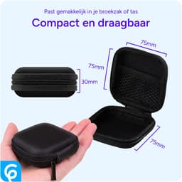 Universeel Hoesje voor Oordopjes | Tasje | Pouch | Reistas | Etui | Past in broekzak | Geschikt voor AirPods, Buds, draadloze en bedrade oortjes | Kabel Hoesje | Zwart — thumbnail 3