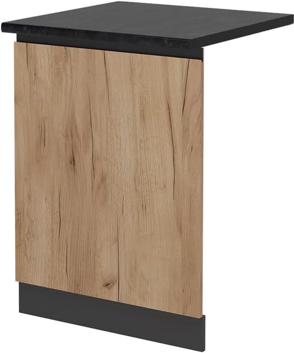 Vaatwasserfrontpaneel - Vaatwasser deur - Keuken moderniseren - Greeploos J-Shape - 60 cm breed - Eiken goud — afbeelding 1