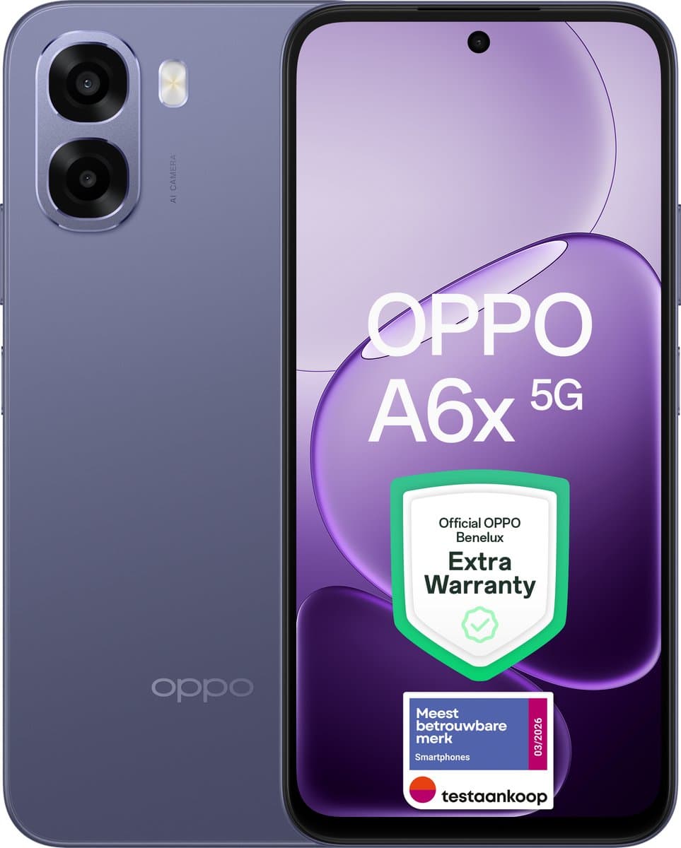 OPPO A6x 5G 4+128GB Black Purple - Extra Garantie — afbeelding 1