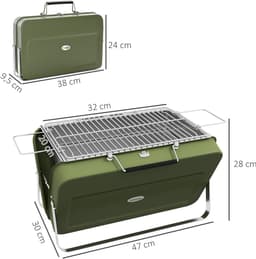 Outsunny-Tischgrill-Edelstahl, Metall-47L x 30B x 28H cm-Grün — thumbnail 5