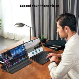 Casa Living Draagbare Monitor - Mobiele Monitor 15.6 Inch - Draagbaar Scherm 1080FHD - Groot kleurenbereik - Zwart - 41x27x6CM — thumbnail 4