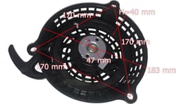 Startmotor Grasmaaier - Trekstarter Vervanging - Motor Starten - Specifieke Maatvoering - 170 mm - Zwart — thumbnail 3