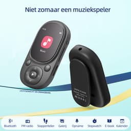Gloovon® - MP3 Speler - Bluetooth 5.3 - Incl. Oordopjes en 64GB Opslagruimte - Ondersteuning tot 128 GB - USB - FM Radio - Zwart — thumbnail 3