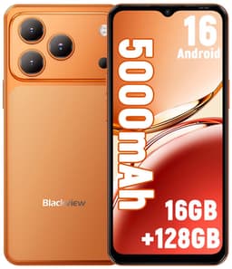 Blackview WAVE 7C Smartphone 4G - 16GB RAM - 128GB ROM - 6,56 inch - Android 16 Telefoon - 5000 mAh - Dual SIM - GPS - OTG - Oranje — thumbnail 1