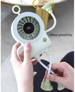 longziming -Tafelventilator - Burea ventilator - Draagbare Ventilator - Flexibele Hals - Digitale Batterijindicator - Duurzaam Plastic - 5 Snelheden - Handenvrij Gebruik - 1 Stuk — thumbnail 4