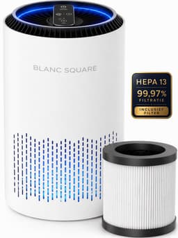 BLANC SQUARE Luchtreiniger PRO met Vervangbaar HEPA 13 + Koolstof filter - Air Purifier CADR 170m³/h 30m² - Filtert Fijnstof, Hooikoorts, Pollen en Huisstofmijtallergenen - Slaapstand - Clean Air — thumbnail 1