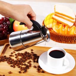 Espresso Maker - Moka Pot - 100ml 200ml 300ml 450ml RVS Koffiezetapparaat voor Thuis en Kantoor Gebruik — thumbnail 4