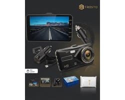 TRESTO - Dashcam Full HD Camera – 4 inch Touchscreen – Dashboardcamera – Full HD 1080p – Loop Recording – Nachtvisie – Bewegingssensor – G-sensor – Autocamera Voor én Achter - voor auto