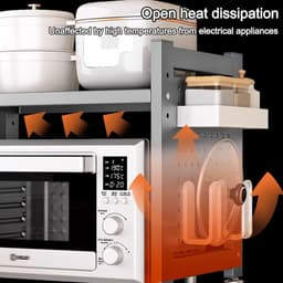 Magnetron Rack - Keuken Plank - Keuken Opslag - Verstelbaar 3-Tier - 51cm - Wit — thumbnail 2