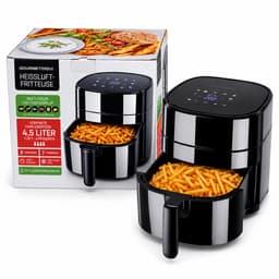 GOURMETmaxx Airfryer 4,5 Liter – Digitale Heteluchtfriteuse met Touchscreen – 7 Automatische Programma's – Friteuse Zonder Olie – Oliearm Bakken, Grillen, Braden & Roosteren – Voor 2-4 Personen – Zwart — thumbnail 4