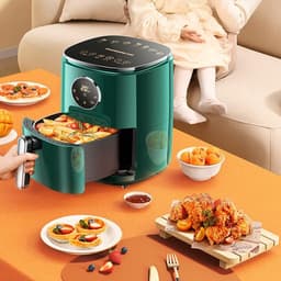 Heteluchtfriteuse - Airfryer Elektrische Friteuse - Gezond Koken - Voedselveilige Materialen - 6.0L - Groen — thumbnail 2