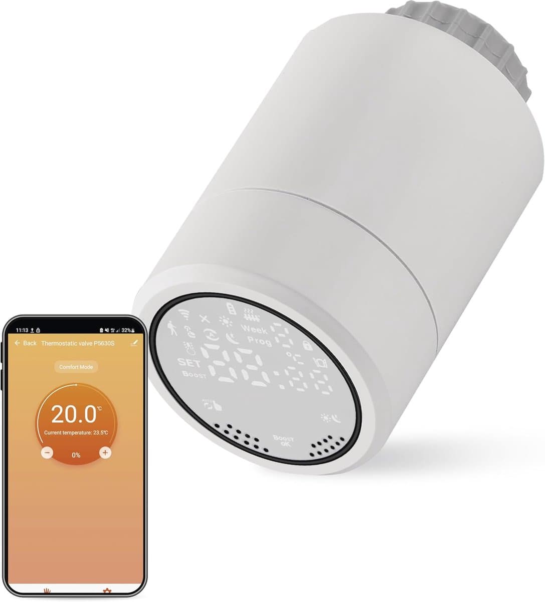 Slimme Zigbee Radiatorthermostaat met App & Voice Control - Energiebesparend — afbeelding 1