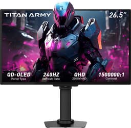 Titan Army G2785S QD-OLED Gaming Monitor 26,5 Inch QHD 240Hz, 0,03ms Reactietijd, 1.500.000:1 Contrast, HDR10, FreeSync & Ergonomisch Verstelbaar — thumbnail 1